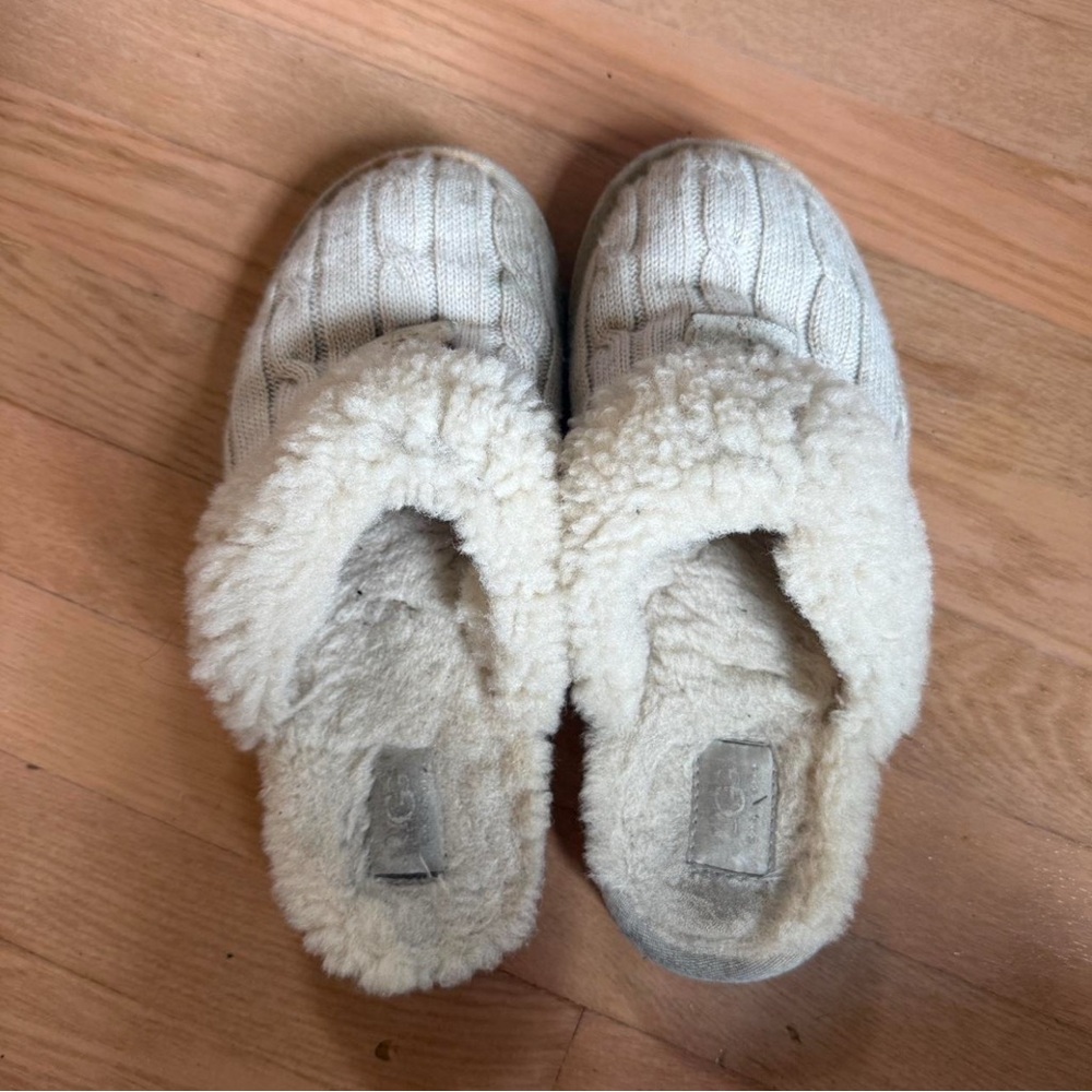 UGG Cream Cable Knit Slippers